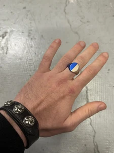 Maison Margiela Two Tone Silver Blue Ring (One Size) - Picture 1 of 9
