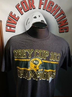 EDMONTON ESKIMOS 103RD GREY CUP CHAMPIONS VINTAGE DISTRESSED STYLE T-SHIRT CFL - Image 1 of 4
