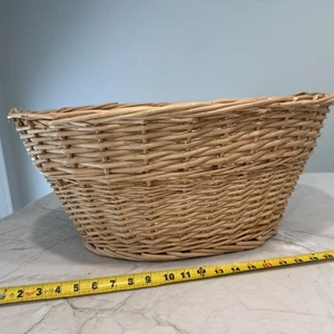 Vintage Wicker Laundry or Storage Woven Basket Large 23” X 18” X 10” Oval - Picture 1 of 9
