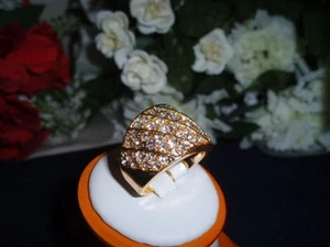 Gorgeous Gold Plated 18KT Cubic Zirconia Fashion Ring Size 9.25 - Picture 1 of 6