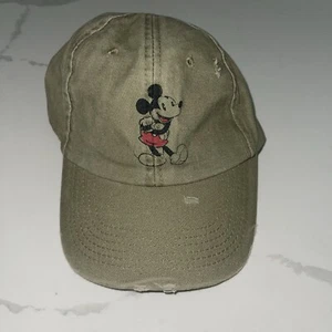 Disney Parks Dad Hat Adult Distressed Green Mickey Mouse Baseball Cap NWT - Picture 1 of 6