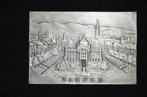 MEDAILLE DE TABLE VILLE DE ZAGREB -CROATIE- EX-YOUGOSLAVIE - Picture 1 of 2