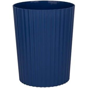 Plastic Wastebasket Small Round Trash Can Navy Blue Bathroom Kitchen Office - Picture 1 of 7