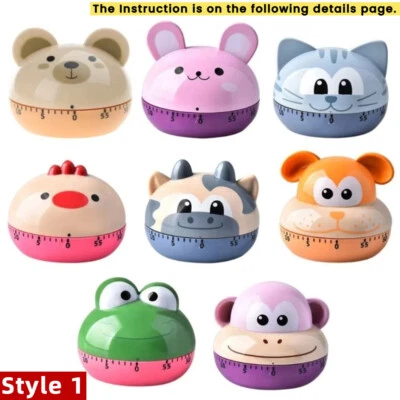 Animal Mechanical Timer for Kids Gifts Egg Kitchen Tooth Brushing Clock 60 Mins - Image 1 of 4