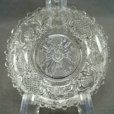 Pair of Boston & Sandwich Maltese Cross Crossed Swords Lacy Honey Sauce Dishes - Image 1 of 4