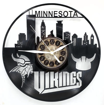 MINNESOTA VIKINGS | Vinyl Record Clock | Football Wall Art Gift | FREE SHIPPING - Image 1 of 2