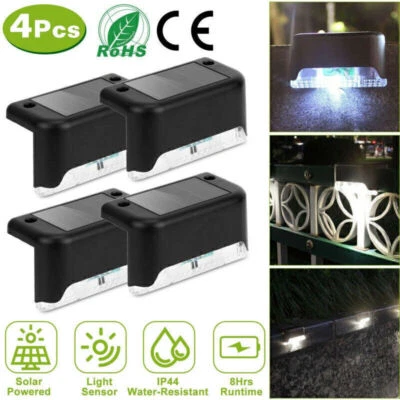 4/8PCS Solar Deck Lights Outdoor Waterproof LED Garden Step Stairs Fence Lamp - Image 1 of 4