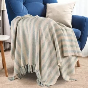 Indian Sofa Blanket Bohemian Cotton Bed Cloth Indian Sofa Hand Block Bed Throw - Picture 1 of 10
