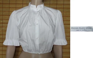 WEISSE DIRNDLBLUSE - TRACHTENBLUSE - COTTON/POL. - KAISER FRANZ JOSEF - GR. 46 - Bild 1 von 1