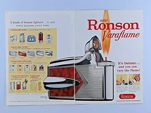1960 Ronson Varaflame Vintage Butane Original Print Ad 8.5 x 11" 2 Page - Picture 1 of 10