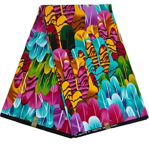 Tela africana Ankara más patios de impresión 100 % algodón rosa azul material de costura - Imagen 1 de 20