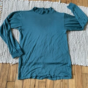 WinterSilks Top Womens S 100% Silk Base Layer Long Sleeve Mock Turtleneck Sheer - Picture 1 of 6