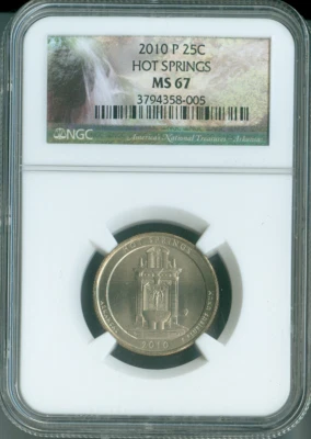 2010 P HOT SPRINGS QUARTER NGC MS67  BUSINESS STRIKE  . - Image 1 of 3