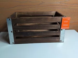 New 12.3" Brown Wooden Crate by Ashland® Farm Decor Country Home Fall - Picture 1 of 9