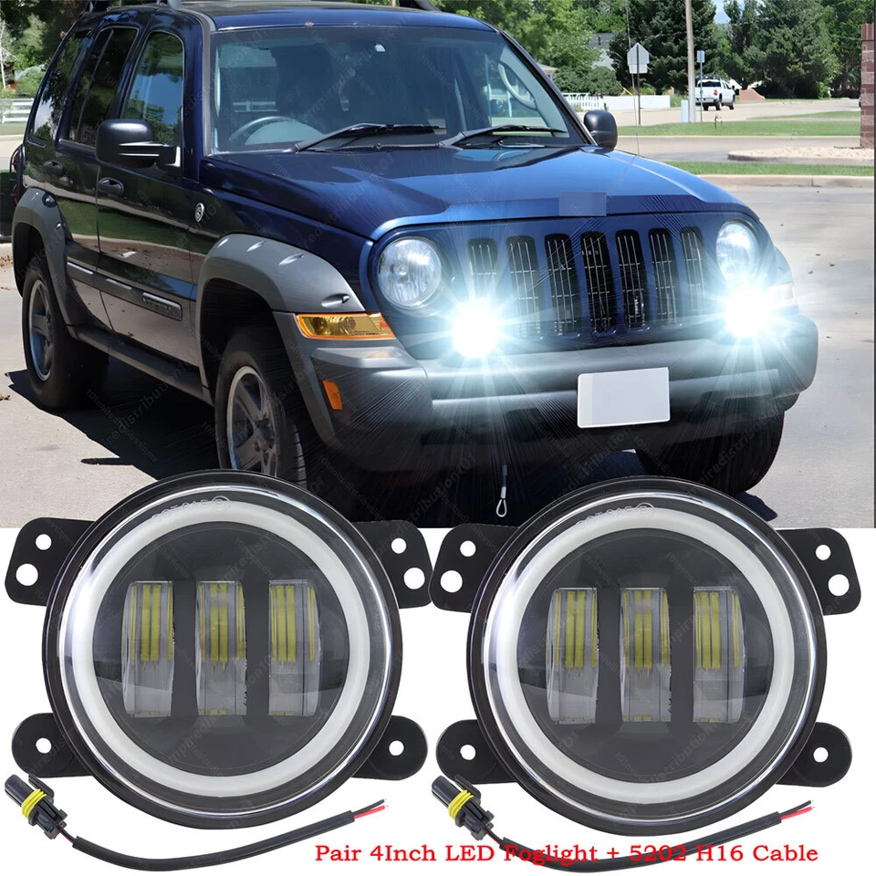 Par de luces antiniebla LED para parachoques de 4 pulgadas aptas para Jeep Liberty 2003 2004 2005 2006 2007 Foto 1 de 4