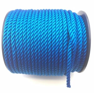8mm Royal Blue 3 Strand Floating Multifilament Softline Rope - Various Lengths - Picture 1 of 6