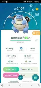 Blastoise ( Maxed Out To Level 40 ) ( Two Charged Moves ) Pokemon Trade Go - Picture 1 of 2