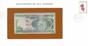 Vanuatu 100 Vatu 1982 UNC P. 1 Serie AA Banknotes of all Nations in the envelope - Picture 1 of 2