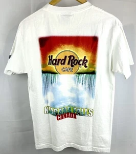 Camisa blanca vintage años 90 Hard Rock Cafe Cataratas del Niágara Canadá para hombre mediana - Imagen 1 de 6