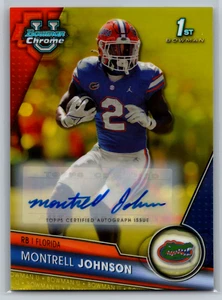 Montrell Johnson 2023 Bowman University Chrome 1st Yellow Refractor Auto /75 #79 - Bild 1 von 2