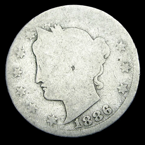 1886 Liberty V Nickel Coin --- Nice Condition Key Date Coin --- #VF950 Cover