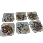 Set of 6 Royal Adderley Floral Bone China Square Plates Made in England 4x4 in