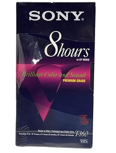 New Sony T-160 Premium Grade VHS Tape EP 8 Hours NTSC - Picture 1 of 3