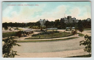 Postcard University Circle with Streetcars in Cleveland, OH. - Picture 1 of 2
