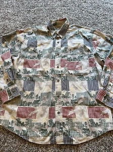 Mens Munsingwear Hunting Deer Tan button down Shirt Large Animal - Picture 1 of 5