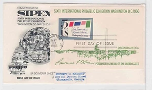 TurtlesTradingPost- SIPEX Show Souvenir Sheet #1311- 1966 FDC Fleetwood Cachet - Picture 1 of 1