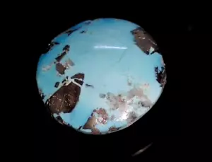 26,30 Ct 100% Naturale Irani Turchese Rotondo Liscio Cabochon Pietra Preziosa Sciolta IF-65 - Foto 1 di 4