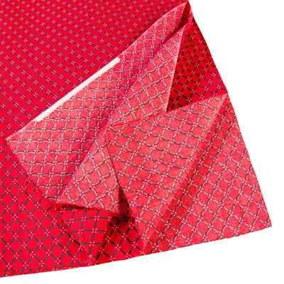 Fabric Traditions Quilting Cotton Remnant Red Christmas Dotted Lattice 1992 VTG - Image 1 of 4