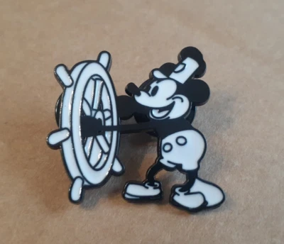 STEAMBOAT WILLIE LAPEL PIN Mickey Mouse enamel badge brooch hat bag pack pinback - Image 1 of 4