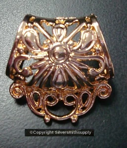 Scarf ring slide clip filigree dangle tube clasp Lt Rose Gold pl scarf FPC183B - Picture 1 of 4