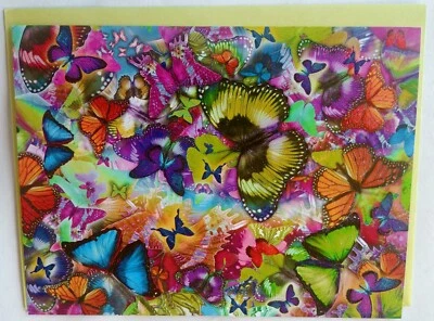 "Butterfly Collage", (1) Leanin Tree Birthday Card, New With (1) Envelope - Image 1 of 4