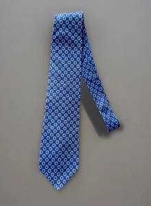 Brooks Brothers Tie Mens Necktie NAVY Geometric All Silk 4"  USA Made Vintage - Picture 1 of 7