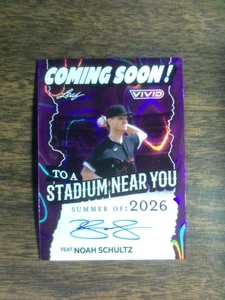 Béisbol Leaf Vivid 2025 - Próximamente automático - Autógrafo - Noah Schultz #5/7 - Imagen 1 de 2