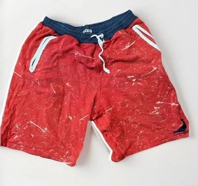 Staple Pigeon Red Paint Splatter Shorts Mens L Streetwear Pigeon Logo Relaxed - Image 1 of 4