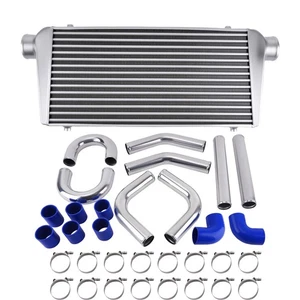 600x300x76mm Universal Intercooler Core + Intercooler kit tubo rigido Aluminum - Foto 1 di 20