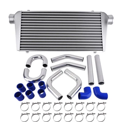 600x300x76mm Universal Intercooler Core + Intercooler kit tubo rigido Aluminum - Immagine 1 di 4