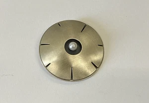 Spilla Museo d'Arte Moderna Argento Spazzolato e Perle - Stile Modernista - Foto 1 di 6