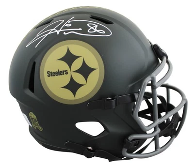Casco Steelers Hines Ward Firmado Saludo al Servicio IV Tamaño Completo Velocidad Representante BAS W Foto 1 de 3