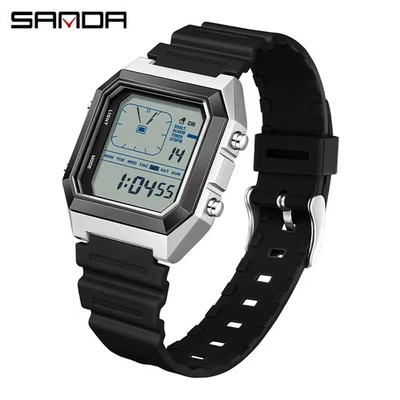 Men’s Sport Electronic Digital Watch Square Dial Luminous Display, Waterproof - Image 1 of 4