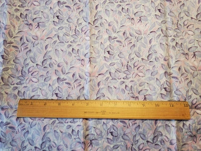 Hoffman Fantasies Cotton Quilt Fabric Purple Leaves with Silver Glitter 1 Yard - Image 1 of 3