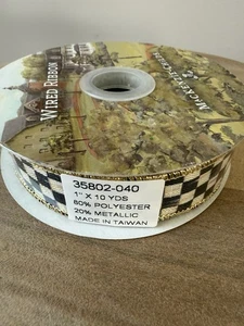 Brand New Mackenzie Childs Courtly Check Wired Ribbon 1” X 10 Yards Roll - Picture 1 of 7