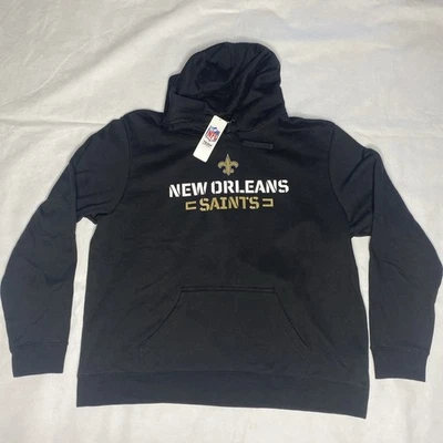 NFL Team Apparel New Orleans Saints Sudadera con Capucha XXL Negra Nueva con Etiquetas Sin  Foto 1 de 4