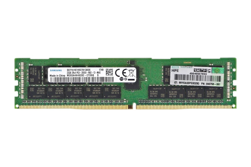 RAM HPE 32GB 2Rx4 PC4-2666V-R DDR4 RDIMM 2666MHz 840758-091 - Image 1 of 1