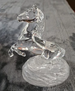 Cristal D'Arque Glass Horse Rearing Paperweight Statue Crystal Vintage - Picture 1 of 3