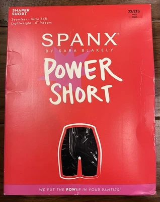 Modelador Spanx Feminino Power Short 2X Modelador Ultra Macio Sem Costura Muito Preto 2744 - Imagem 1 de 4