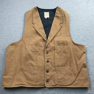 VTG Scully Vest Mens XLT Brown Canvas Button Western 4 Pocket Ranchwear USA Made - Picture 1 of 9